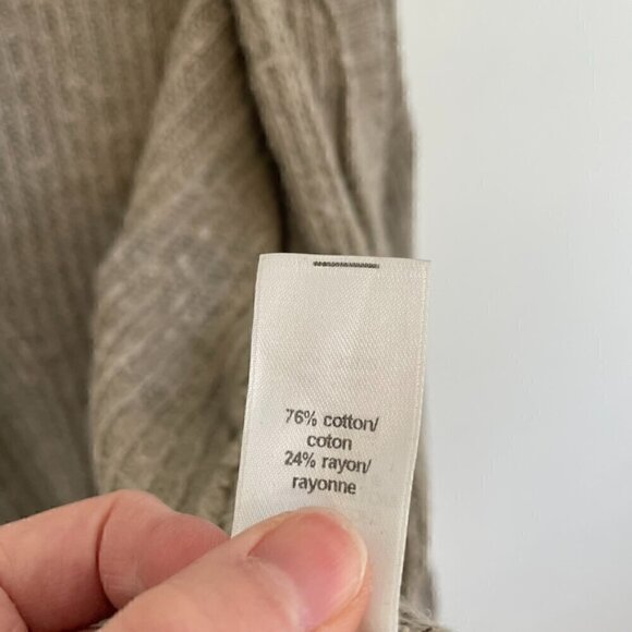 MAURICES Taupe Tan Brown Chunky Knit Notch / Split Neck Open Cardigan Sweater XL - Picture 7 of 16